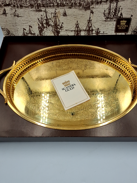Serveringsfad belagt 24 k guld